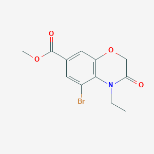 molecular formula C12H12BrNO4 B14785573 Methyl 5-bromo-4-ethyl-3-oxo-3,4-dihydro-2H-benzo[b][1,4]oxazine-7-carboxylate 