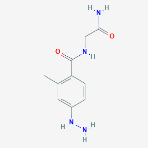 molecular formula C10H14N4O2 B14785589 N-(2-Amino-2-oxoethyl)-4-hydrazinyl-2-methylbenzamide 