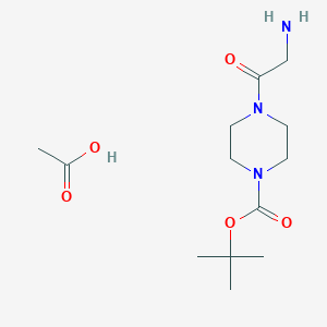 molecular formula C13H25N3O5 B14785600 tert-Butyl 4-(2-aminoacetyl)piperazine-1-carboxylate acetate 