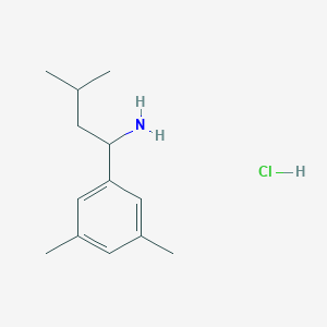 molecular formula C13H22ClN B14785603 1-(3,5-Dimethylphenyl)-3-methylbutan-1-amine hydrochloride 
