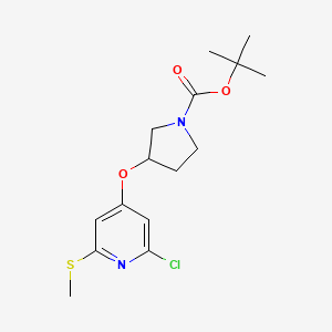 molecular formula C15H21ClN2O3S B14785619 Tert-butyl 3-(2-chloro-6-methylsulfanylpyridin-4-yl)oxypyrrolidine-1-carboxylate 