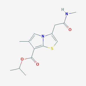 molecular formula C14H18N2O3S B14785632 Pyrrolo[2,1-b]thiazole-7-carboxylic acid, 6-methyl-3-[2-(methylamino)-2-oxoethyl]-, 1-methylethyl ester 