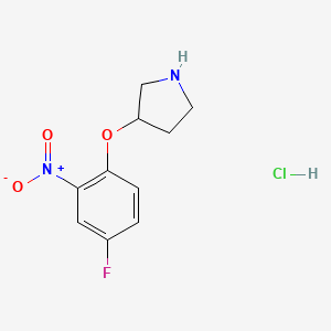 molecular formula C10H12ClFN2O3 B14785645 3-(4-Fluoro-2-nitrophenoxy)pyrrolidine;hydrochloride 