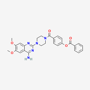 molecular formula C28H27N5O5 B14785716 Piperazine, 1-(4-amino-6,7-dimethoxy-2-quinazolinyl)-4-[4-(benzoyloxy)benzoyl]- 