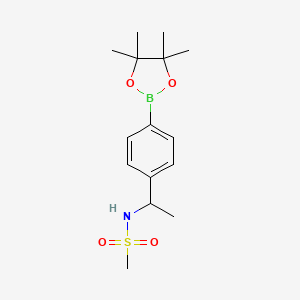 molecular formula C15H24BNO4S B14785729 N-[1-[4-(4,4,5,5-tetramethyl-1,3,2-dioxaborolan-2-yl)phenyl]ethyl]methanesulfonamide 