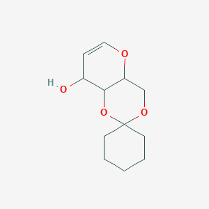 molecular formula C12H18O4 B14785744 Spiro[4,4a,8,8a-tetrahydropyrano[3,2-d][1,3]dioxine-2,1'-cyclohexane]-8-ol 