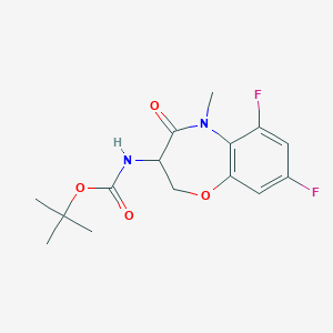 molecular formula C15H18F2N2O4 B14785762 tert-butyl N-(6,8-difluoro-5-methyl-4-oxo-2,3-dihydro-1,5-benzoxazepin-3-yl)carbamate 
