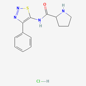 molecular formula C13H15ClN4OS B14785967 N-(4-phenylthiadiazol-5-yl)pyrrolidine-2-carboxamide;hydrochloride 