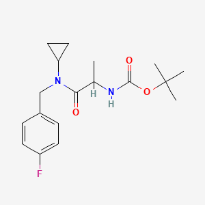 molecular formula C18H25FN2O3 B14786014 Tert-butyl N-[(1S)-1-{cyclopropyl[(4-fluorophenyl)methyl]carbamoyl}ethyl]carbamate 