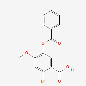molecular formula C15H11BrO5 B14786030 5-Benzoyloxy-2-bromo-4-methoxybenzoic acid 