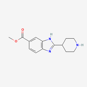 molecular formula C14H17N3O2 B14786087 Methyl 2-(piperidin-4-yl)-1H-benzo[d]imidazole-6-carboxylate 