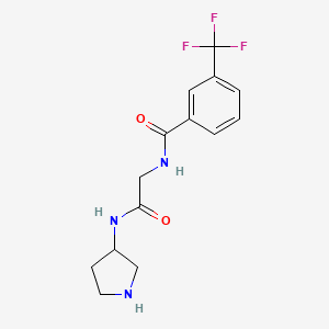 molecular formula C14H16F3N3O2 B14786106 Benzamide, N-[2-oxo-2-[(3R)-3-pyrrolidinylamino]ethyl]-3-(trifluoromethyl)- 