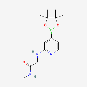 molecular formula C14H22BN3O3 B14786186 N-methyl-2-[[4-(4,4,5,5-tetramethyl-1,3,2-dioxaborolan-2-yl)pyridin-2-yl]amino]acetamide 