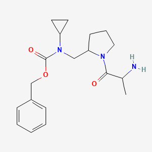 molecular formula C19H27N3O3 B14786199 Benzyl ((1-((S)-2-aminopropanoyl)pyrrolidin-2-yl)methyl)(cyclopropyl)carbamate 