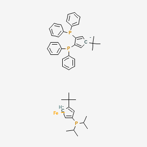 molecular formula C48H57FeP3 B14786346 1,2-Bis(diphenylphosphino)-1'-(diisopropylphosphino)-3',4-di-tert-butyl ferrocene 