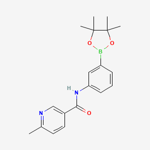 molecular formula C19H23BN2O3 B14786468 6-methyl-N-[3-(4,4,5,5-tetramethyl-1,3,2-dioxaborolan-2-yl)phenyl]pyridine-3-carboxamide 