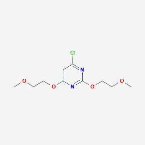 molecular formula C10H15ClN2O4 B14786482 Pyrimidine, 4-chloro-2,6-bis(2-methoxyethoxy)- 
