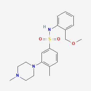 molecular formula C20H27N3O3S B14786491 Benzenesulfonamide, N-[2-(methoxymethyl)phenyl]-4-methyl-3-(4-methyl-1-piperazinyl)- 