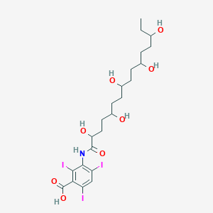 molecular formula C23H34I3NO8 B14786564 2,4,6-Triiodo-3-(2,5,8,11,14-pentahydroxyhexadecanamido)benzoic acid 