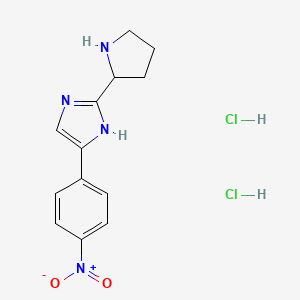 molecular formula C13H16Cl2N4O2 B14786590 5-(4-nitrophenyl)-2-pyrrolidin-2-yl-1H-imidazole;dihydrochloride 