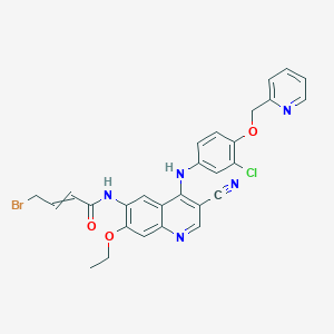 molecular formula C28H23BrClN5O3 B14786645 4-Bromo-N-(4-((3-chloro-4-(pyridin-2-ylmethoxy)phenyl)amino)-3-cyano-7-ethoxyquinolin-6-yl)but-2-enamide 