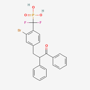 molecular formula C22H18BrF2O4P B14786652 Phosphonic acid, P-[[2-bromo-4-(3-oxo-2,3-diphenylpropyl)phenyl]difluoromethyl]- 
