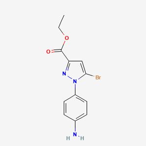 molecular formula C12H12BrN3O2 B14786661 Ethyl 1-(4-aminophenyl)-5-bromo-1H-pyrazole-3-carboxylate 