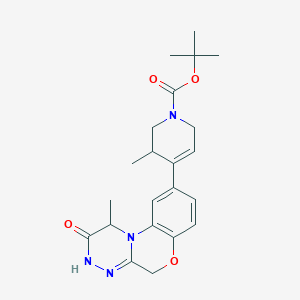 molecular formula C22H28N4O4 B14786680 tert-butyl (S)-3-methyl-4-((R)-1-methyl-2-oxo-1,2,3,5-tetrahydrobenzo[5,6][1,4]oxazino[3,4-c][1,2,4]triazin-9-yl)-3,6-dihydropyridine-1(2H)-carboxylate 