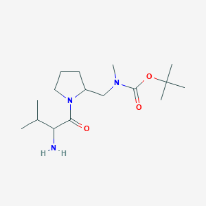 molecular formula C16H31N3O3 B14786740 tert-Butyl ((1-((S)-2-amino-3-methylbutanoyl)pyrrolidin-2-yl)methyl)(methyl)carbamate 
