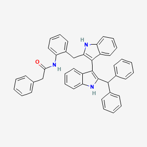 molecular formula C44H35N3O B14786785 N-(2-((2'-Benzhydryl-1H,1'H-[3,3'-biindol]-2-yl)methyl)phenyl)-2-phenylacetamide 