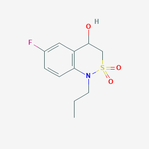 molecular formula C11H14FNO3S B1478679 6-fluoro-4-hydroxy-1-propyl-3,4-dihydro-1H-benzo[c][1,2]thiazine 2,2-dioxide CAS No. 2098097-49-3
