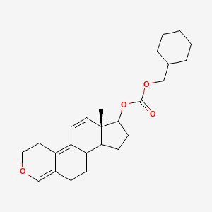molecular formula C25H34O4 B14786833 Cyclohexylmethyl ((6aS)-6a-methyl-3,4,6a,7,8,9,9a,9b,10,11-decahydroindeno[5,4-f]isochromen-7-yl) carbonate 