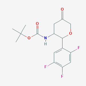 molecular formula C16H18F3NO4 B14786838 tert-butyl N-[5-oxo-2-(2,4,5-trifluorophenyl)oxan-3-yl]carbamate 