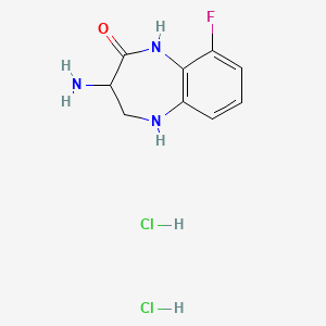 molecular formula C9H12Cl2FN3O B14786877 (S)-3-Amino-9-fluoro-4,5-dihydro-1H-benzo[b][1,4]diazepin-2(3H)-one dihydrochloride 