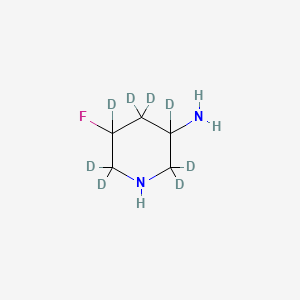 molecular formula C5H11FN2 B14786977 5-fluoro(2,2,3,4,4,5,6,6-(2)H)piperidin-3-amine 