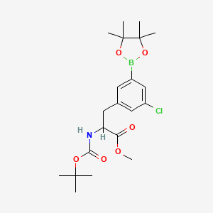 molecular formula C21H31BClNO6 B14787005 Methyl 3-[3-chloro-5-(4,4,5,5-tetramethyl-1,3,2-dioxaborolan-2-yl)phenyl]-2-[(2-methylpropan-2-yl)oxycarbonylamino]propanoate 