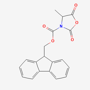 molecular formula C19H15NO5 B14787044 9H-fluoren-9-ylmethyl 4-methyl-2,5-dioxo-1,3-oxazolidine-3-carboxylate 