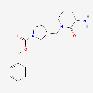 molecular formula C18H27N3O3 B14787227 Benzyl 3-[[2-aminopropanoyl(ethyl)amino]methyl]pyrrolidine-1-carboxylate 