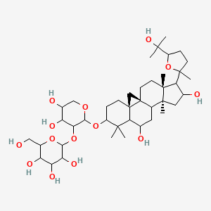 molecular formula C41H68O14 B14787404 2-[2-[[(1S,3R,12S,16R)-9,14-dihydroxy-15-[(2S)-5-(2-hydroxypropan-2-yl)-2-methyloxolan-2-yl]-7,7,12,16-tetramethyl-6-pentacyclo[9.7.0.01,3.03,8.012,16]octadecanyl]oxy]-4,5-dihydroxyoxan-3-yl]oxy-6-(hydroxymethyl)oxane-3,4,5-triol 