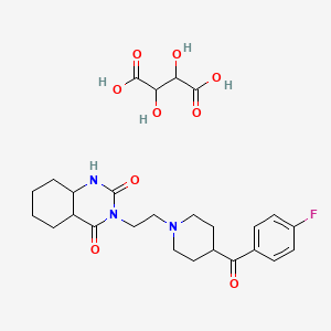 molecular formula C26H34FN3O9 B14787412 2,3-dihydroxybutanedioic acid;3-[2-[4-(4-fluorobenzoyl)piperidin-1-yl]ethyl]-4a,5,6,7,8,8a-hexahydro-1H-quinazoline-2,4-dione 