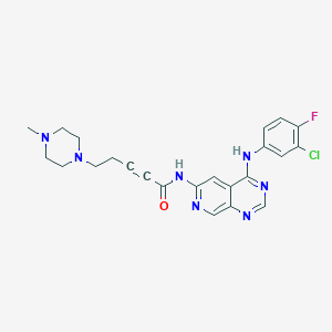 molecular formula C23H23ClFN7O B14787452 N-[4-[(3-chloro-4-fluorophenyl)amino]pyrido[3,4-d]pyrimidin-6-yl]-5-(4-methyl-1-piperazinyl)-2-pentynamide 