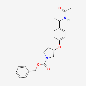 molecular formula C22H26N2O4 B14787477 Benzyl 3-[4-(1-acetamidoethyl)phenoxy]pyrrolidine-1-carboxylate 