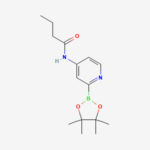 molecular formula C15H23BN2O3 B14787489 N-[2-(4,4,5,5-tetramethyl-1,3,2-dioxaborolan-2-yl)pyridin-4-yl]butanamide 