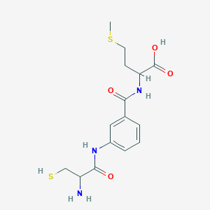 molecular formula C15H21N3O4S2 B14787557 2-[[3-[(2-Amino-3-sulfanylpropanoyl)amino]benzoyl]amino]-4-methylsulfanylbutanoic acid 