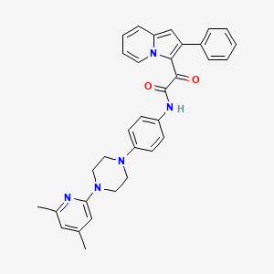 molecular formula C33H31N5O2 B14787656 N-[4-[4-(4,6-dimethylpyridin-2-yl)piperazin-1-yl]phenyl]-2-oxo-2-(2-phenylindolizin-3-yl)acetamide 