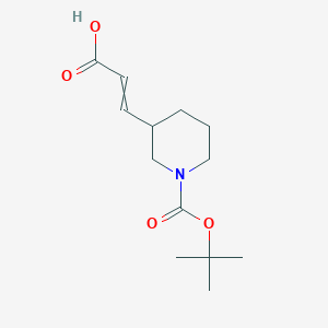 molecular formula C13H21NO4 B14787683 3-[1-[(2-Methylpropan-2-yl)oxycarbonyl]piperidin-3-yl]prop-2-enoic acid 