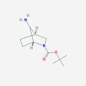 molecular formula C11H20N2O2 B14787748 tert-butyl (1R,4R)-7-amino-2-azabicyclo[2.2.1]heptane-2-carboxylate 