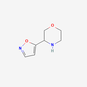 molecular formula C7H10N2O2 B14787837 Morpholine, 3-(5-isoxazolyl)- 