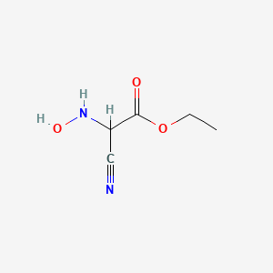 molecular formula C5H8N2O3 B14787874 Ethyl 2-cyano-2-(hydroxyamino)acetate 