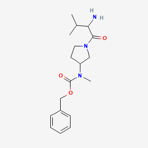 molecular formula C18H27N3O3 B14787906 Benzyl ((S)-1-((S)-2-amino-3-methylbutanoyl)pyrrolidin-3-yl)(methyl)carbamate 